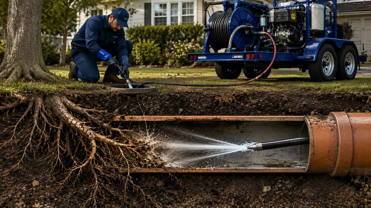 Tree Root Removal with Hydro Jetting in Hawthorne